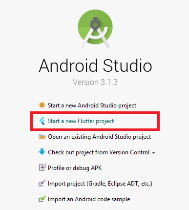 Nuevo proyecto Flutter con Android Studio